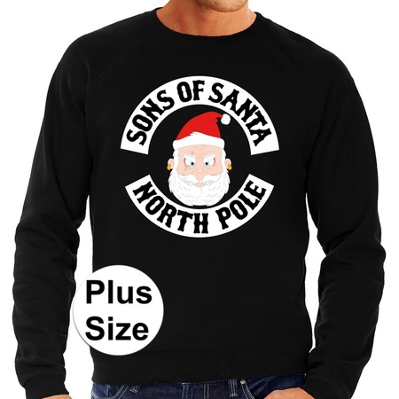 Plus size Christmas sweater Sons of Santa North poleblack men