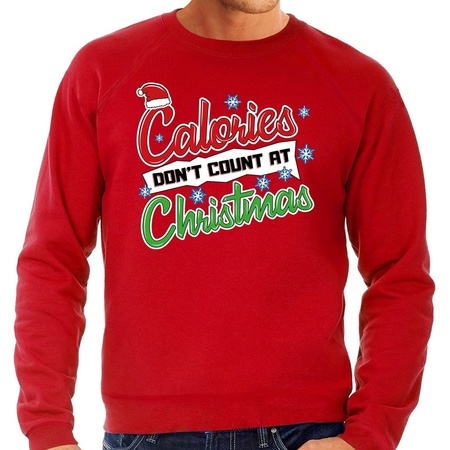 Big size xmas sweater calories dont count at christmas red men