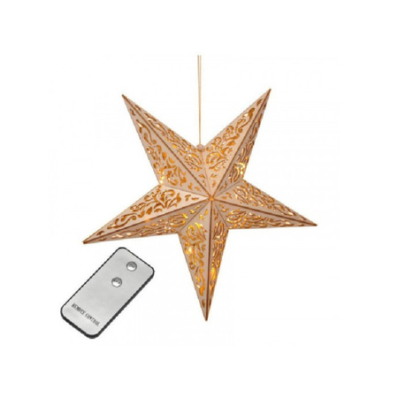 Wooden christmas stars with light 40 cm 