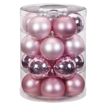 Inge Goods kerstballen - 20x st - roze mix - 6 cm - glas - kerstversiering 