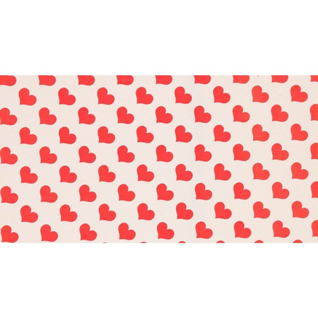 6x Rolls kraft wrapping paper red hearts pack - matte gold 200 x 70/50 cm