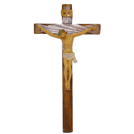 Jesus on crucifix wall statue wall 25 x 13 cm
