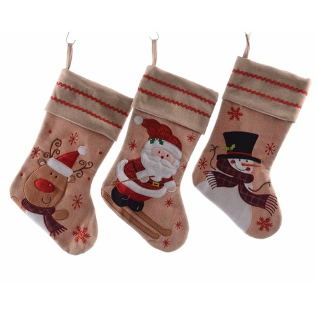 Set of 2x pcs christmas stockings H45 cm