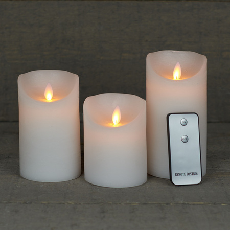 Candle set 3 white LED candles with remote control