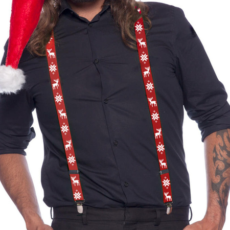 Christmas suspenders red/white for adults