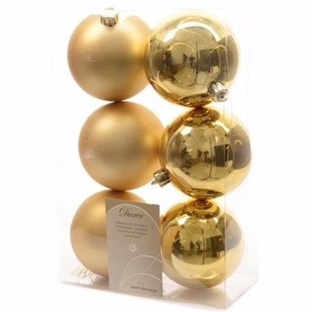 Kerst kerstballen goud 6 cm Chique Christmas 6 stuks