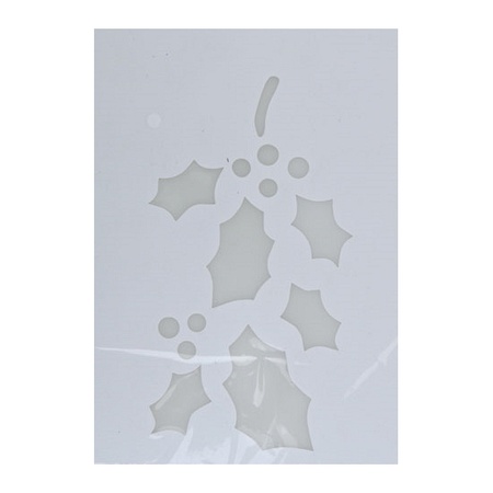 Christmas window templates holly branch 35 cm