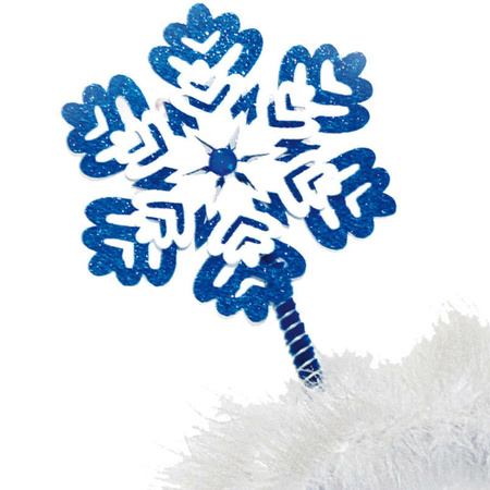 Kerst thema diadeem/tiara blauw met sneeuwvlokken