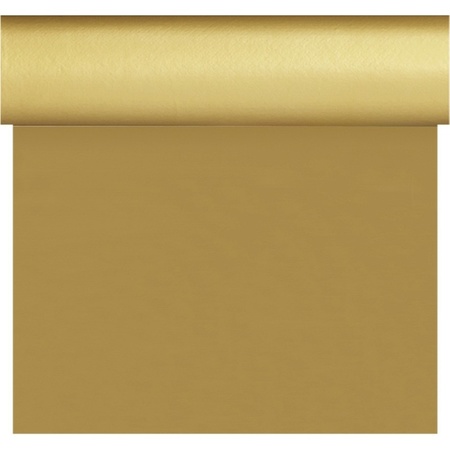 Kerst thema tafelloper/placemats goud unikleur 40 x 480 cm
