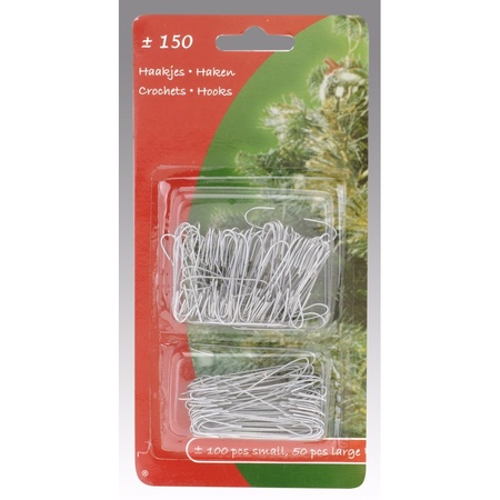 94-pcs christmas tree decoration plastic baubles silver with 150x hooks