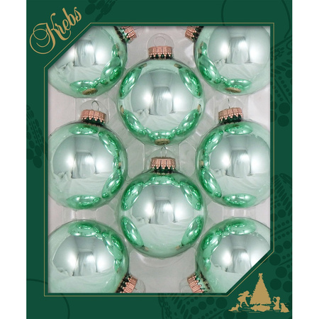 Kerstballen - 8x st - groen - 7 cm - glas - seafoam mintgroen - kerstversiering
