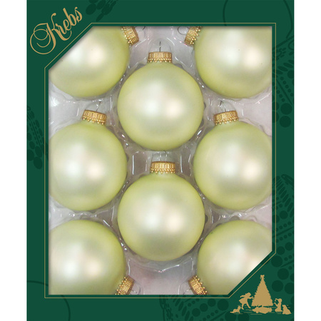 Kerstballen - 8x st - vanille lichtgeel - 7 cm - glas
