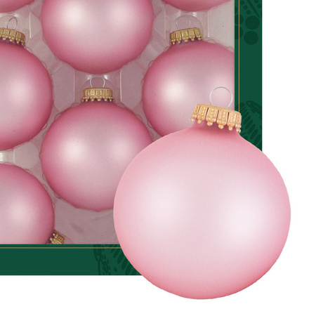 Kerstballen - 8x stuks - chic roze - glas - 7 cm - mat
