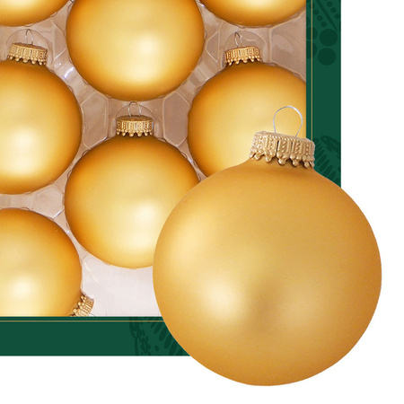 Kerstballen - 8x stuks - honing goud - glas - 7 cm - mat