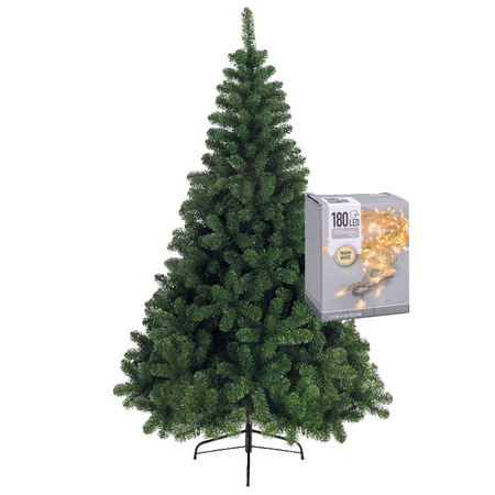 Kerstboom 150 cm incl. kerstverlichting lichtsnoer warm wit