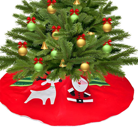 Kerstboomrok/kerstboom voet kleed rood vilt 90 cm