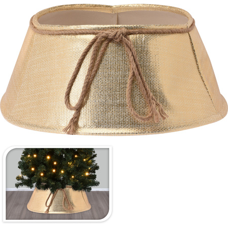 Tree skirt/basket gold D60 x H25 cm for a tree of 180-210 cm