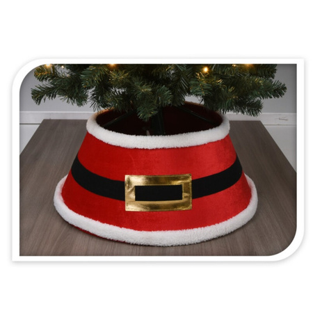 Kerstboomrok/kerstboommand rood kerstman riem D60 cm voor kerstbomen van 180-240 cm