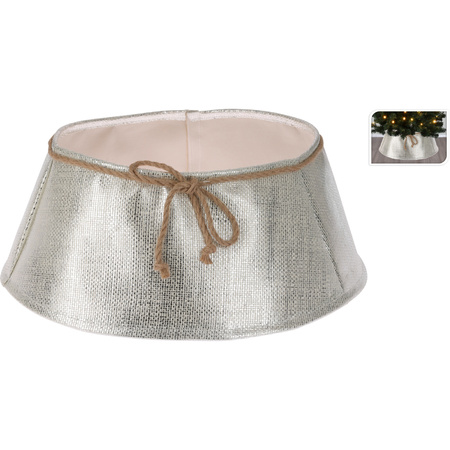 Tree skirt/basket silver D60 x H25 cm for a tree of 180-210 cm