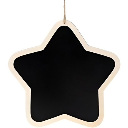 Christmas hanger wooden chalkboard star shape 22 cm
