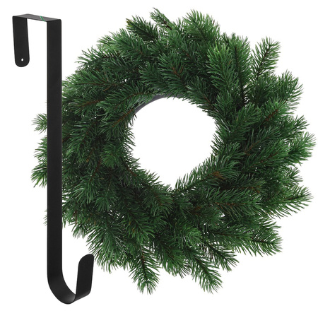Kerstkrans 35 cm - groen - met hanger/ophanghaak - kerstversiering
