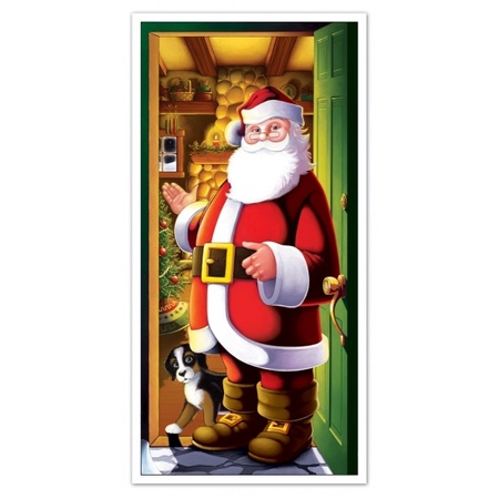 Kerstman deurposter 152 cm