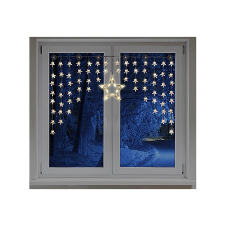 Kerstverlichting lichtgordijn voor het raam met 90 sterren lichtjes