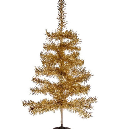 Kleine glitter bronzen kerstboom van 60 cm