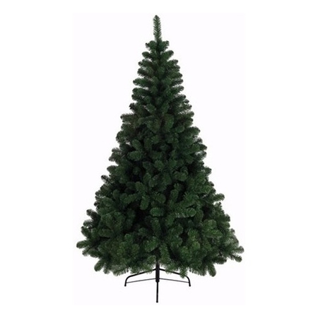 Groene kunst kerstboom 210 cm inclusief warm witte kerstverlichting