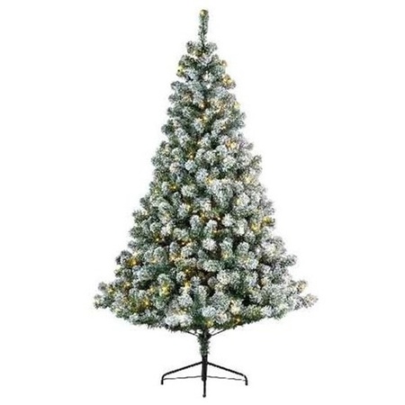 Kunst kerstboom Imperial pine snowy  met verlichting150 cm