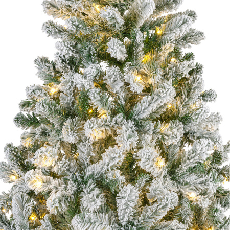 Kunst kerstboom Imperial pine met sneeuw en verlichting 210 cm