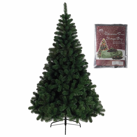 Kunst kerstboom/kunstboom groen 150 cm inclusief opbergzak