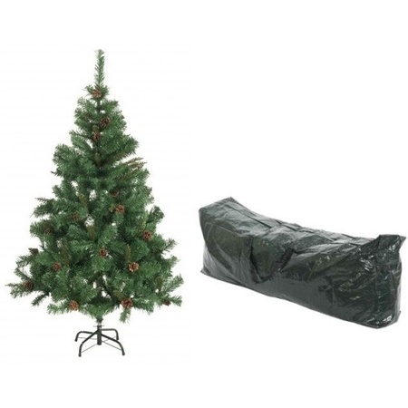Artificial pine cone christmas tree 180 cm with storage bag