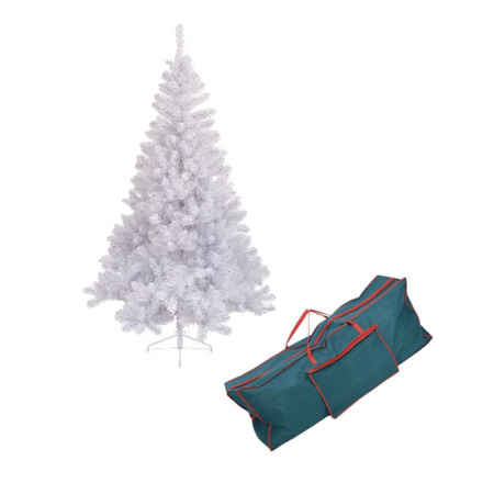 Kunst kerstboom wit Imperial pine 525 tips 180 cm inclusief opbergzak