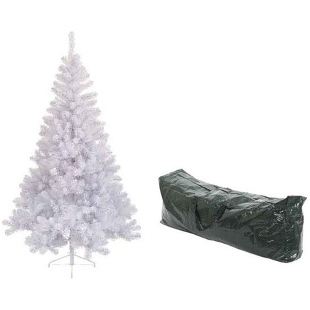 Kunst kerstboom wit Imperial pine 525 tips 180 cm met opbergzak