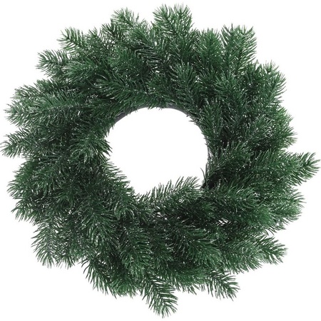 Artificial Christmas wreath blue/green 35 cm with iron pendant