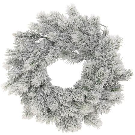 Kerstkrans met sneeuw 35 cm incl. verlichting helder wit 4m
