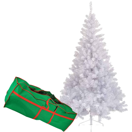 Kunst witte kerstboom/dennenboom klein formaat 120 cm + opbergtas