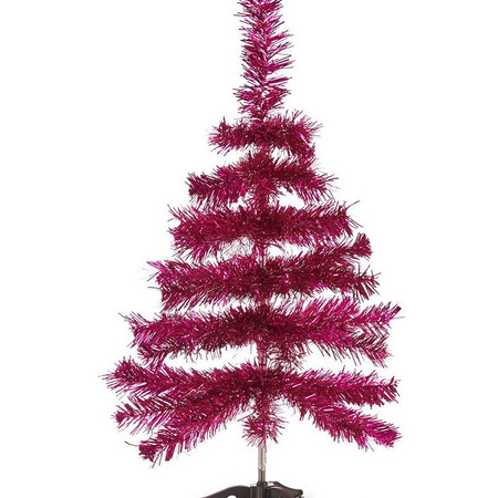 Kunstboom/kunst kerstboom -fuchsia roze - 60 cm - klein model