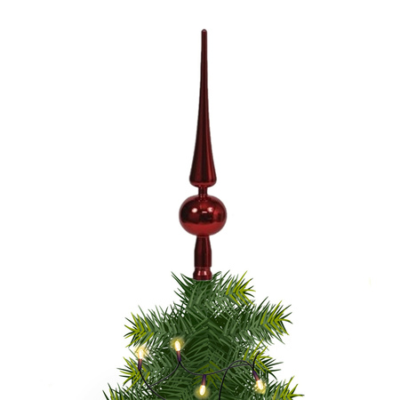 Kunststof kerstboom piek rood 28 cm