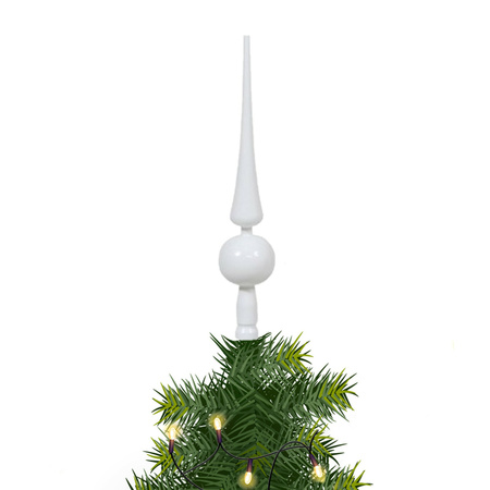 Kunststof kerstboom piek wit 28 cm