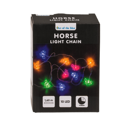 Mini Christmas tree - green - with horses theme lights - jute bag - H45 cm