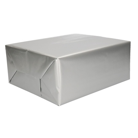 Luxe inpakpapier/cadeaupapier metallic zilver 200 x 70 cm