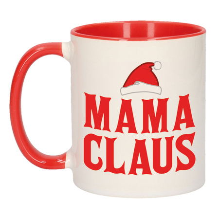 Mama Claus koffiemok / theebeker rood kerst cadeau mama 300 ml 