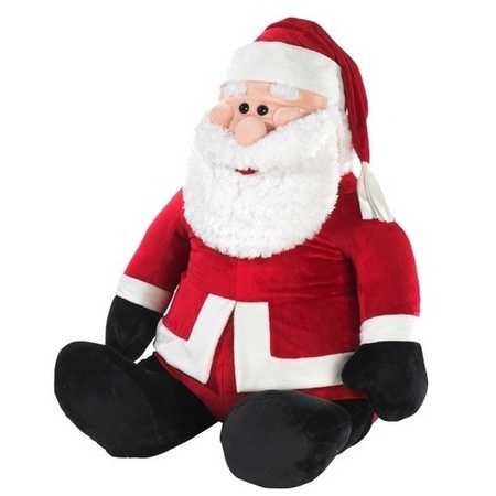 Mega kerstman zittend pluche knuffel 100 cm