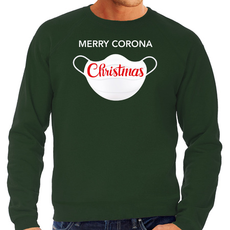 Merry corona Christmas sweater green for men