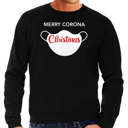Merry corona Christmas foute Kersttrui / outfit zwart voor heren