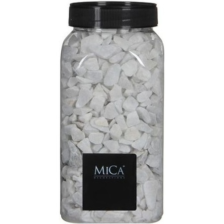 Mica decorative/hobby stones white jar of 1 kg