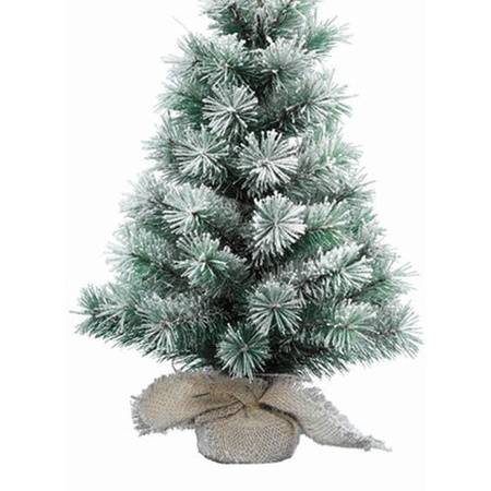 Mini kerstboom/kunst kerstboom besneeuwd 90 cm