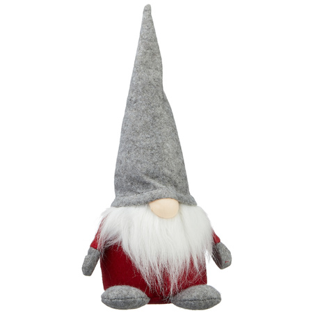 Pluche gnome/dwerg decoratie pop/knuffel met grijze muts 30 cm